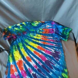 Liquid Blue Spiral Tie-Dye Short Sleeve Tee unisex Large